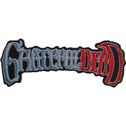 Rock Off officially licensed products Grateful Dead Patch Band Logo Nue offiziell Schwarz Woven Iron On 120 x 45mm Accessory Size von Rock Off officially licensed products