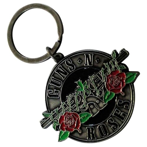 Rock Off officially licensed products Guns N' Roses Silber Circle Band Logo Keychain One Size von Rock Off officially licensed products