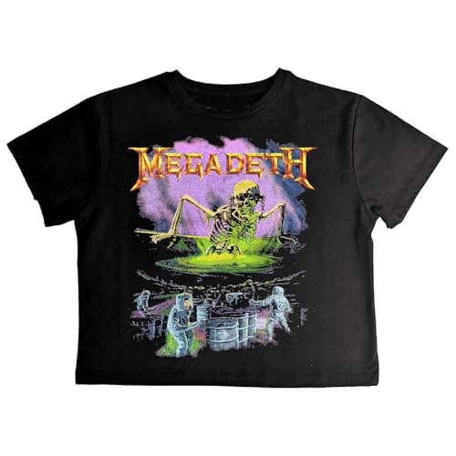 Rock Off officially licensed products Megadeth Contaminated Band Logo Crop Top S von Rock Off officially licensed products