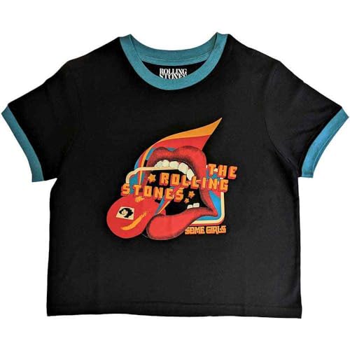 Rock Off officially licensed products The Rolling Stones Some Girls Lick Crop Top S von Rock Off officially licensed products