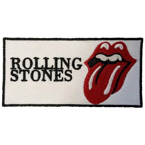 The Rolling Stones Text Logo Woven Patch Accessory Size von Rock Off officially licensed products