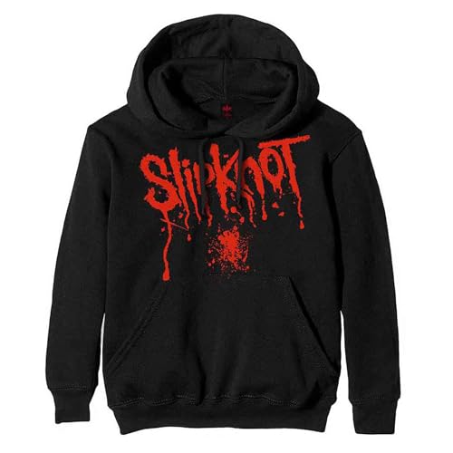 Rock Off officially licensed products offiziell Herren Schwarz Slipknot Kapuzenpullover Splatter Band Logo Back Print XXXL von Rock Off officially licensed products