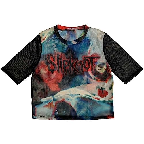 Slipknot Mesh Crop Top T Shirt The End So Far Face Nue offiziell Damen Schwarz XS von Rock Off officially licensed products