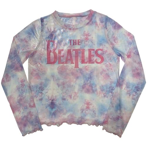 The Beatles Drop T Logo Long Sleeve Mesh Crop Top S von Rock Off officially licensed products