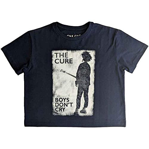 The Cure Crop Top T Shirt Boys Dont Cry Band Logo Nue offiziell Damen Navy M von Rock Off officially licensed products
