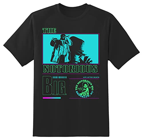 Biggie Smalls Life After Death Neon offiziell Männer T-Shirt Herren (Medium) von Rock Off