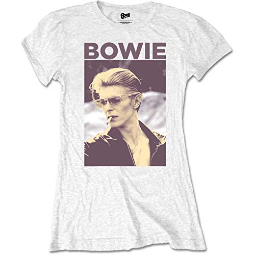 Ladies David Bowie Smoking offiziell Frauen T-Shirt Damen (Small) von Rocks-off