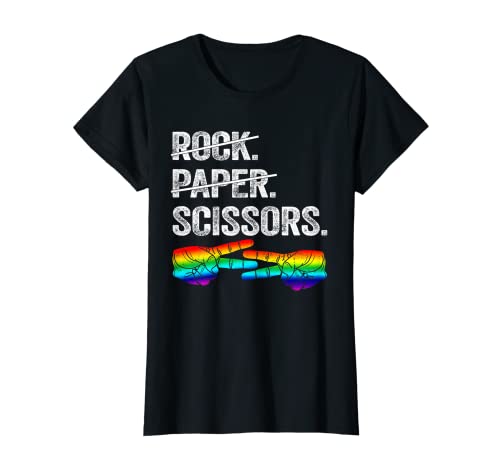 Damen Rock Paper Scissors Shirt Lesben Frauen Mädchen Pride Parade T-Shirt von Rock Paper Scissors Shirt Lesben LGBT Tees