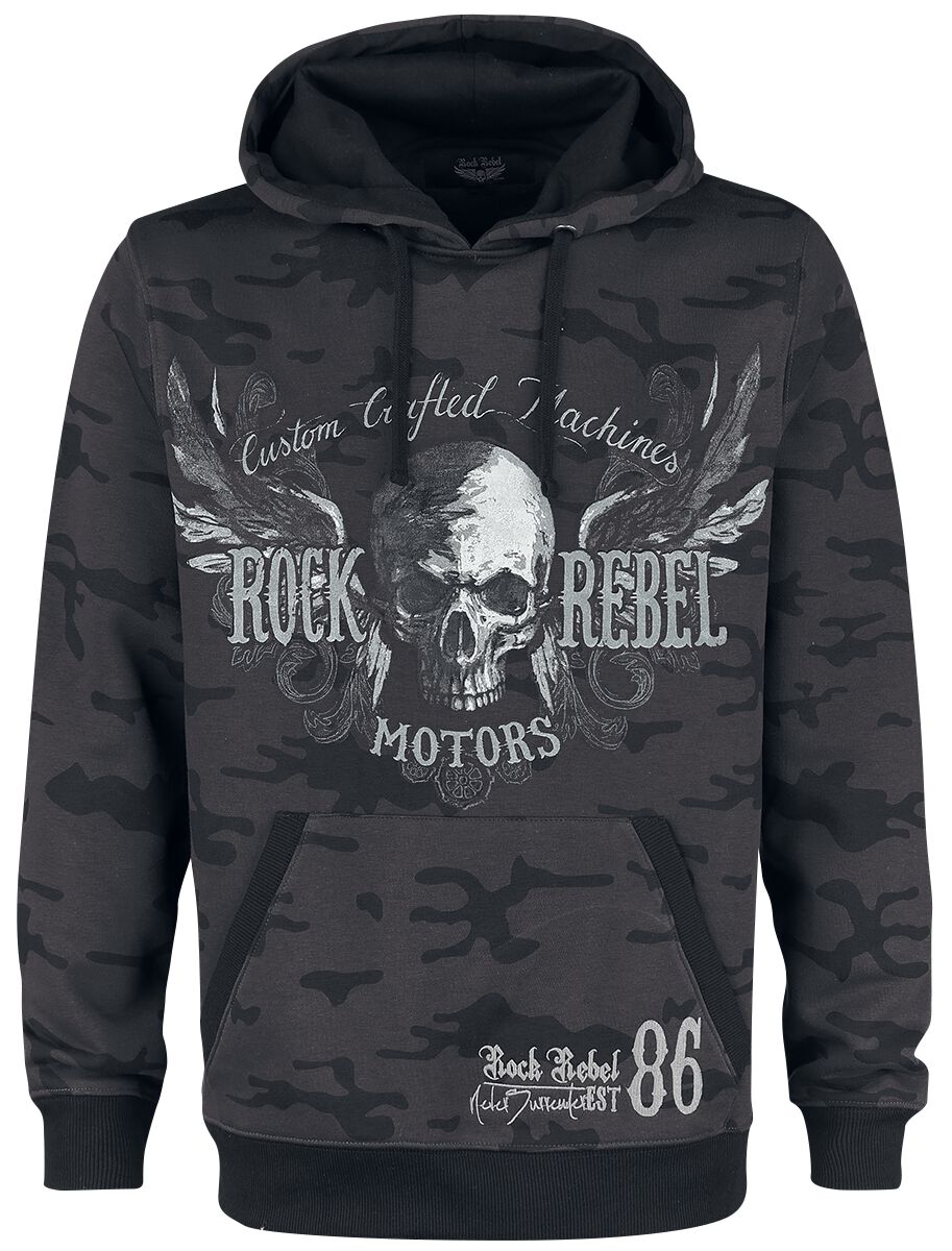 Rock Rebel by EMP - Camouflage/Flecktarn Kapuzenpullover - Bodies - S bis 3XL - für Männer - Größe S - dunkelgrau von Rock Rebel by EMP