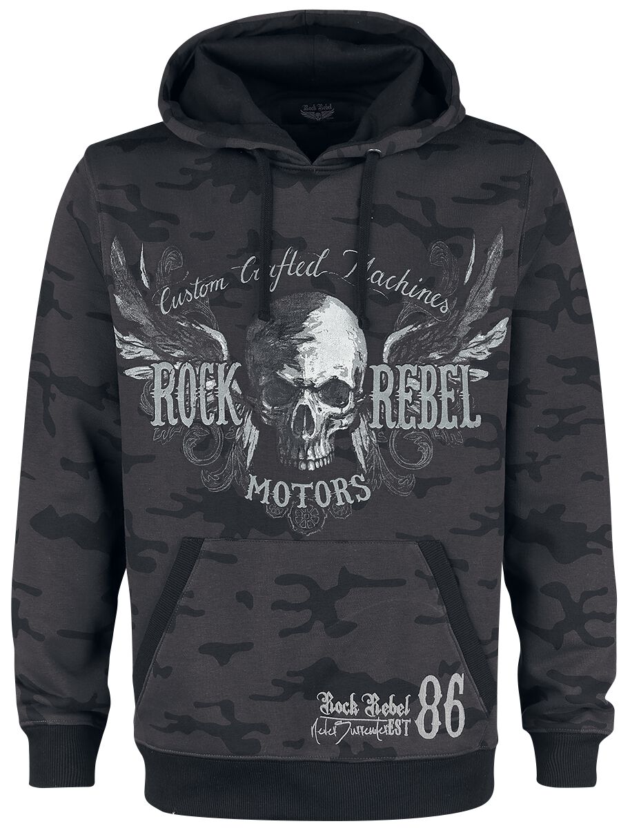 Rock Rebel by EMP - Camouflage/Flecktarn Kapuzenpullover - Bodies - S bis 3XL - für Männer - Größe XL - dunkelgrau von Rock Rebel by EMP