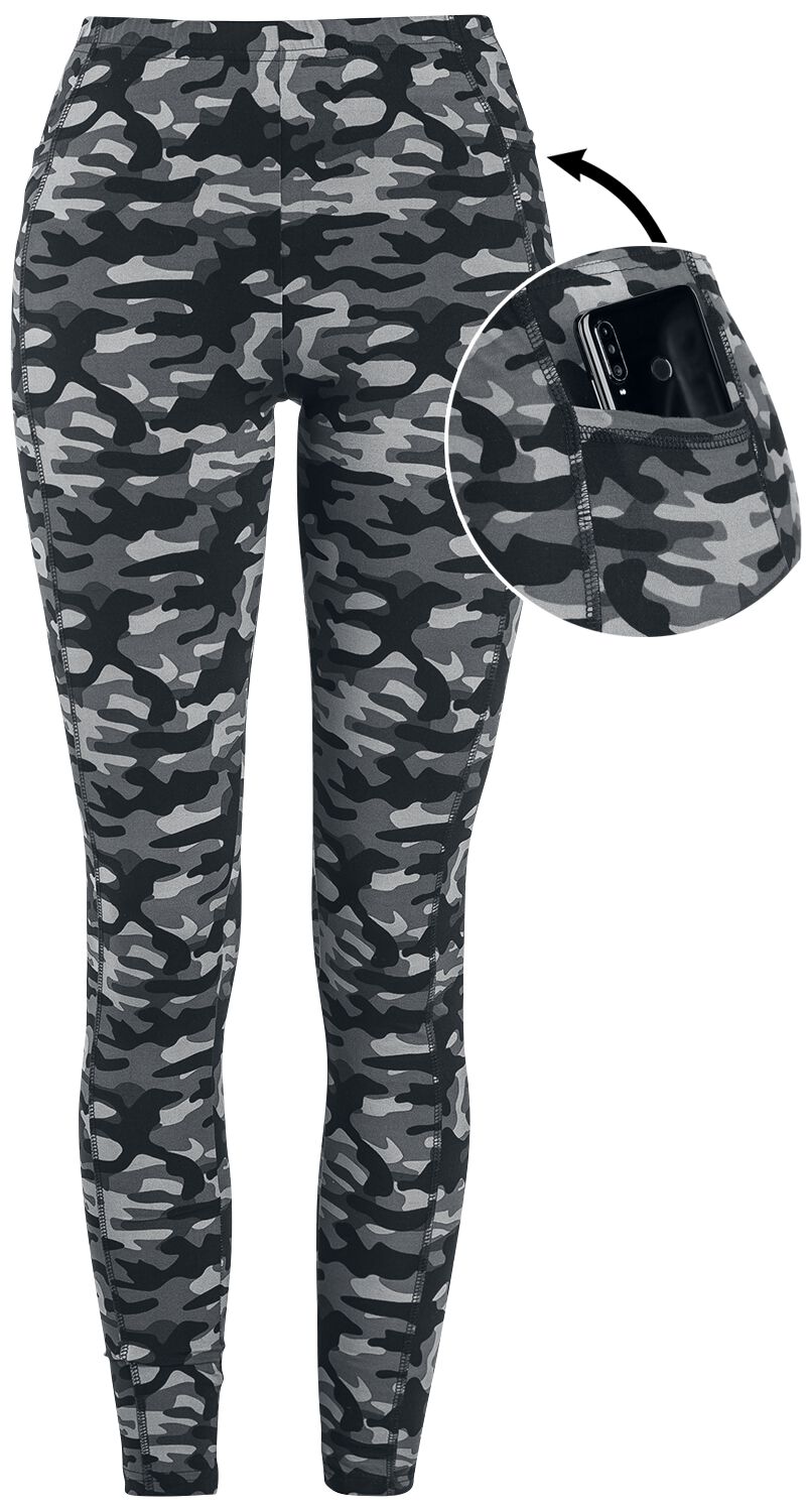 Rock Rebel by EMP - Camouflage/Flecktarn Leggings - Graue Camo-Leggings mit seitlichen Taschen - XS bis 5XL - für Damen - Größe 3XL - grau von Rock Rebel by EMP