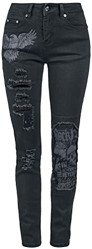 Rock Rebel by EMP Damen Jeans mit Prints und Rissen W29L32 von Rock Rebel by EMP