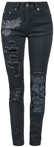 Rock Rebel by EMP Damen Jeans mit Prints und Rissen W30L32 von Rock Rebel by EMP
