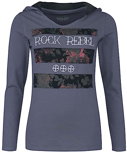 Rock Rebel by EMP Damen blaues Langarmshirt mit Rosen-Print 3XL von Rock Rebel by EMP