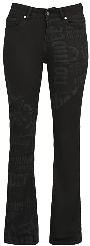 Rock Rebel by EMP Damen Schwarze Bootcut-Jeans mit Print W27L32 von Rock Rebel by EMP