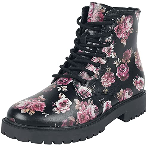 Rock Rebel by EMP Damen schwarze Boots mit floralem Alloverprint EU41 von Rock Rebel by EMP