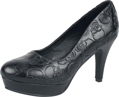 Rock Rebel by EMP Damen Schwarze High Heels mit Skull-Alloverprint EU37 von Rock Rebel by EMP