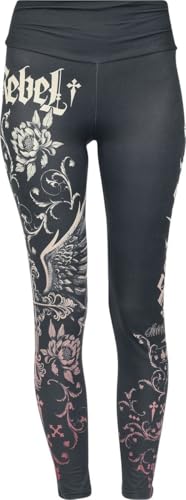 Rock Rebel by EMP Damen Schwarze Leggings mit großem Muster XXL von Rock Rebel by EMP