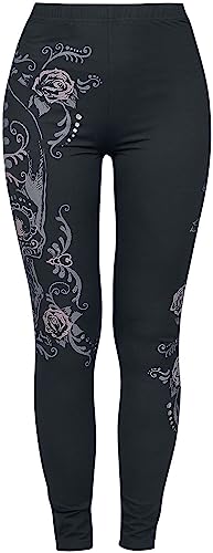 Rock Rebel by EMP Damen Schwarze Leggings mit rockigem Print XL von Rock Rebel by EMP