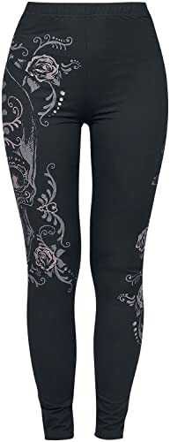 Rock Rebel by EMP Damen Schwarze Leggings mit rockigem Print XXL von Rock Rebel by EMP