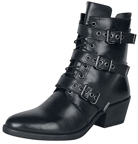 Rock Rebel by EMP Damen Schwarze Schnürboots mit Schnallen EU40 von Rock Rebel by EMP