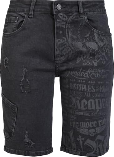 Rock Rebel by EMP Damen Schwarze Shorts mit Gürtelschlaufen 30 von Rock Rebel by EMP