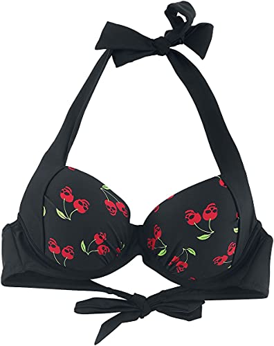 Rock Rebel by EMP Damen Schwarzes Bikinioberteil mit Rockabilly-Print schwarz M von Rock Rebel by EMP