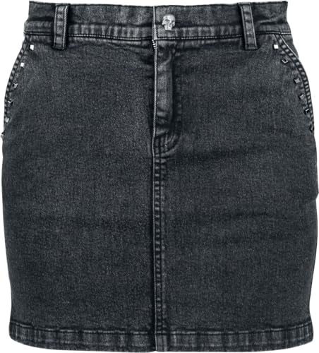 Rock Rebel by EMP Damen Skirt with Pyramid Studs dunkelgrau XXL von Rock Rebel by EMP