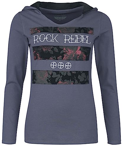 Rock Rebel by EMP Damen blaues Langarmshirt mit Rosen-Print L von Rock Rebel by EMP
