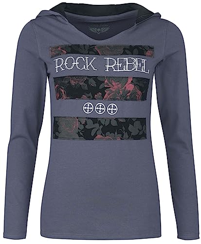 Rock Rebel by EMP Damen blaues Langarmshirt mit Rosen-Print S von Rock Rebel by EMP