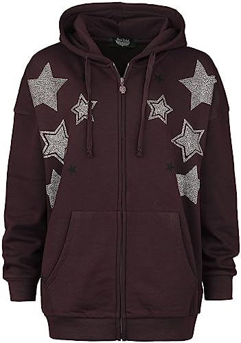 Rock Rebel by EMP Damen Bordeaux rote Sweatjacke mit Strass-Sternen L von Rock Rebel by EMP