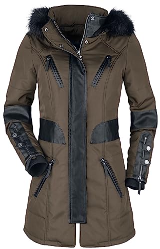 Rock Rebel by EMP Damen brauner Winterparka mit Kunstleder-Details S von Rock Rebel by EMP