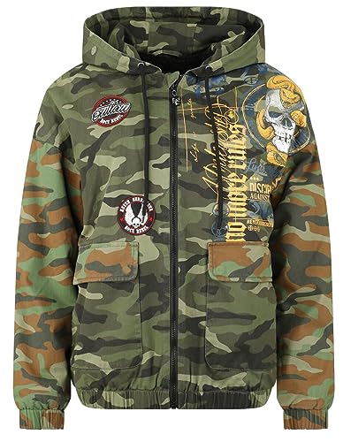 Rock Rebel by EMP Damen camouflage Übergangsjacke mit Print und Patches S von Rock Rebel by EMP