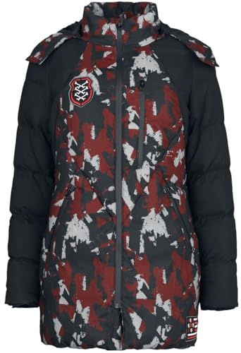 Rock Rebel by EMP Damen camouflage Winterjacke in rot-schwarz mit Patches XL von Rock Rebel by EMP