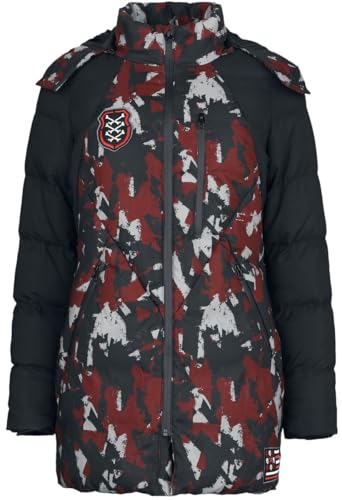 Rock Rebel by EMP Damen camouflage Winterjacke in rot-schwarz mit Patches XXL von Rock Rebel by EMP