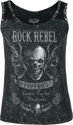 Rock Rebel by EMP Damen dunkelgraues Top mit Front- und Backprint L von Rock Rebel by EMP