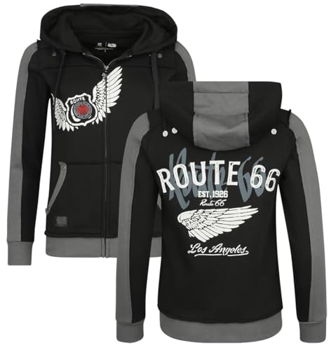 Rock Rebel by EMP Damen graue/schwarzer Kapuzenpullover mit Backprint XXL von Rock Rebel by EMP