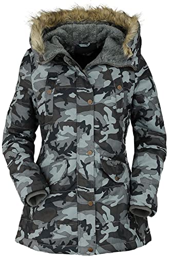 Rock Rebel by EMP Damen grauer camouflage Wintermantel XL von Rock Rebel by EMP