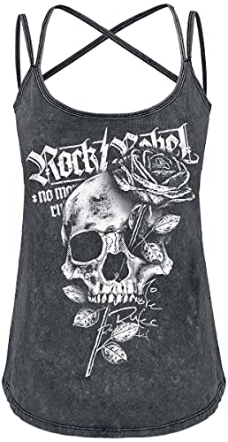 Rock Rebel by EMP Damen graues Top mit Vintage Waschung und Print 3XL von Rock Rebel by EMP