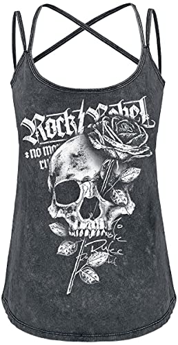 Rock Rebel by EMP Damen graues Top mit Vintage Waschung und Print 5XL von Rock Rebel by EMP