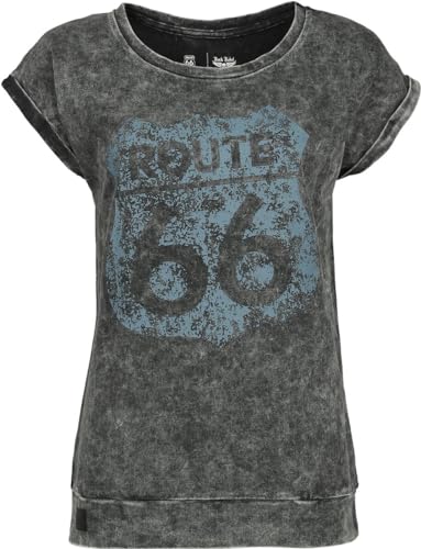 Rock Rebel by EMP Damen graues Washed Look T-Shirt mit Frontprint XL von Rock Rebel by EMP