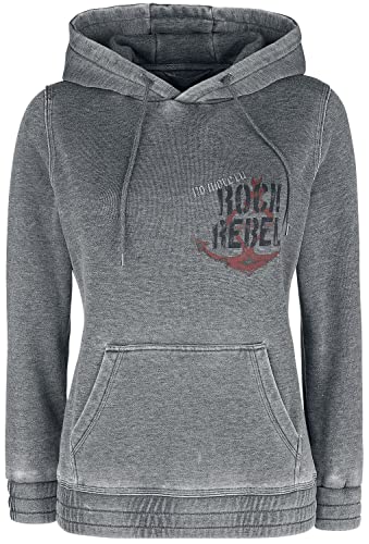 Rock Rebel by EMP Damen hellgrauer Kapuzenpullover mit Used Waschung M von Rock Rebel by EMP