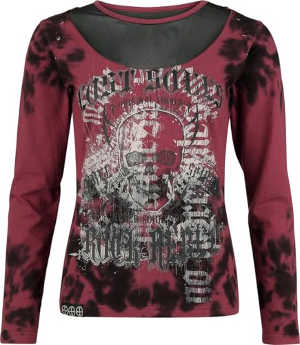 Rock Rebel by EMP Damen rot/schwarzes Langarmshirt mit Skulls & Details XL von Rock Rebel by EMP