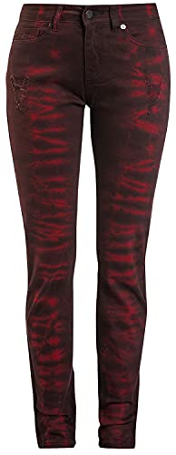 Rock Rebel by EMP Damen rote Hose im Batik-Look W27L32 von Rock Rebel by EMP