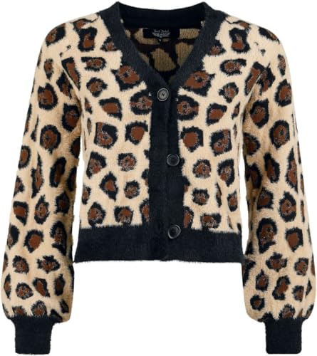 Rock Rebel by EMP Damen schwarz/brauner Cardigan im Leopardenmuster mit weichem Material XXL von Rock Rebel by EMP