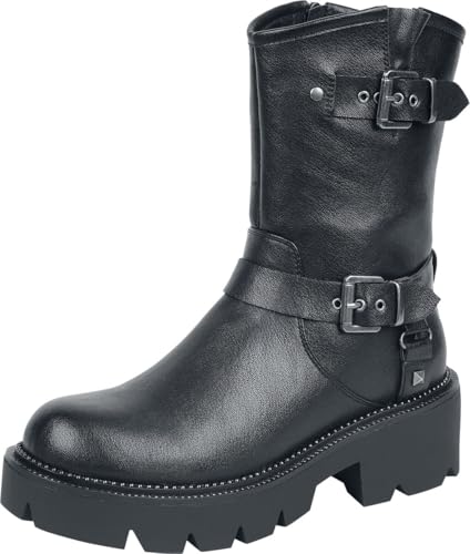Rock Rebel by EMP Damen schwarze Boots mit Reißverschluss und Schnürung EU38 von Rock Rebel by EMP