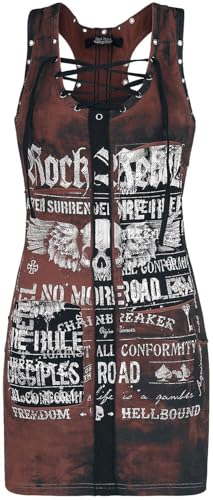 Rock Rebel by EMP Damen schwarz-braunes Kleid mit rockigem Print XL von Rock Rebel by EMP