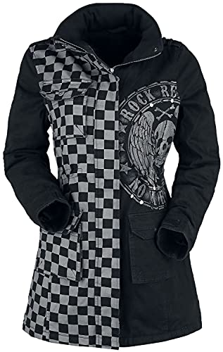 Rock Rebel by EMP Damen schwarz-graue Jacke mit Nieten und Print XXL von Rock Rebel by EMP