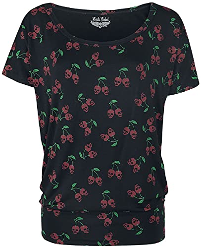 Rock Rebel by EMP Damen schwarz-rotes T-Shirt mit Kirschen-Alloverprint XL von Rock Rebel by EMP