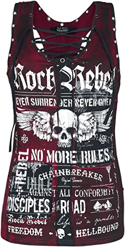 Rock Rebel by EMP Damen schwarz-rotes Top mit rockigem Print L von Rock Rebel by EMP